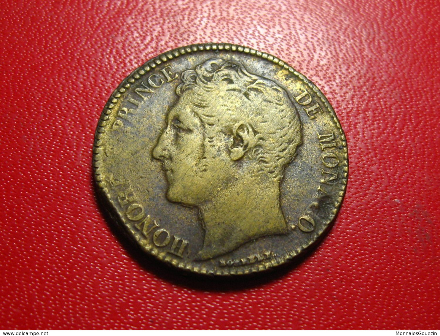 Monaco - 5 Centimes 1837 MC - Variété Cuivre Jaune 7254 - Charles III.