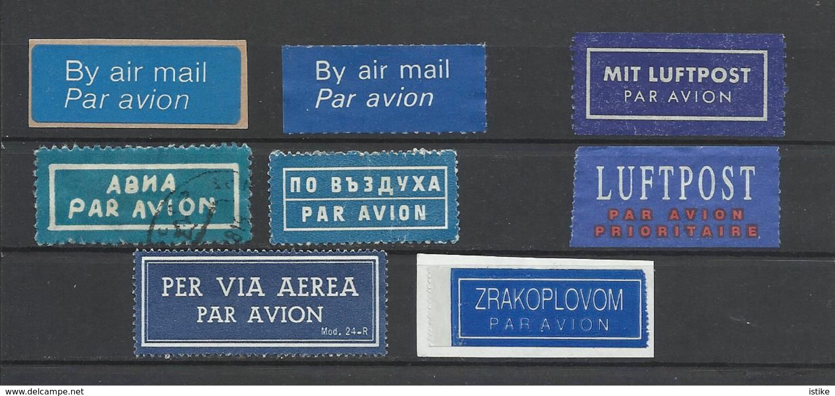 Air Mail  Labels, Lot Of  8. - Autres & Non Classés