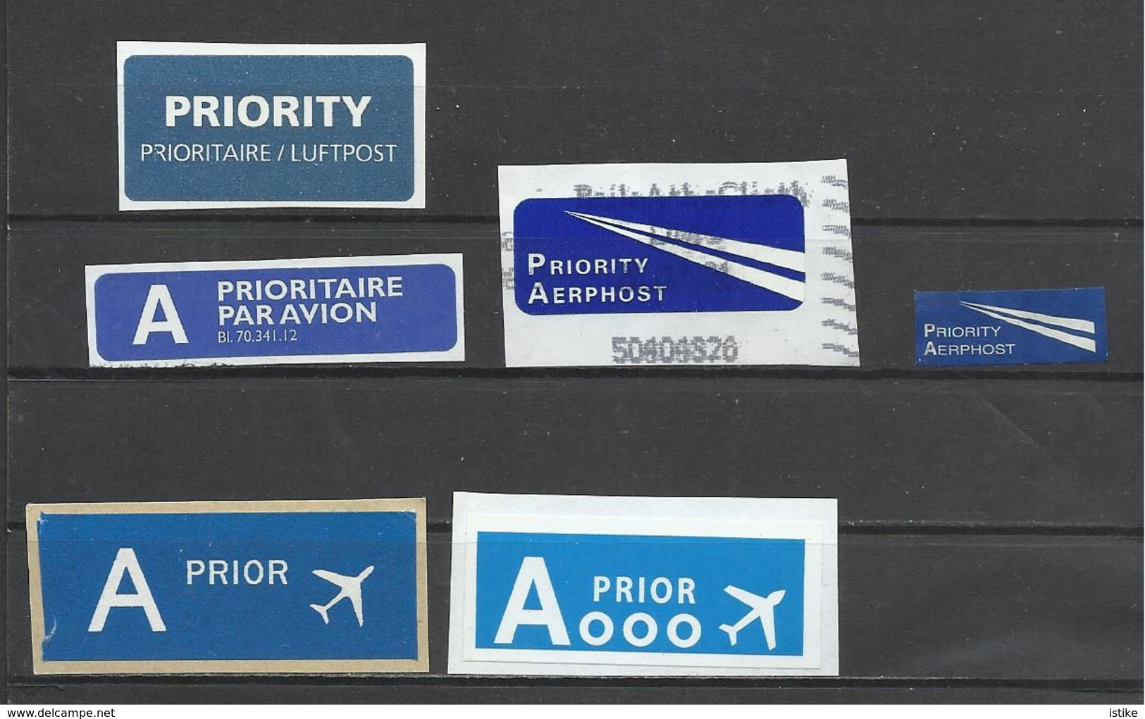 Air  Mail-Priority  Labels, Lot Of  6. - Autres & Non Classés