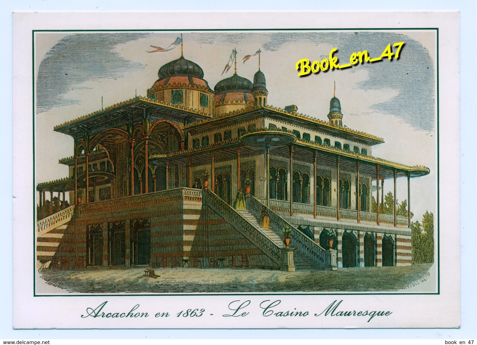 {39376} 33 Gironde Arcachon , Le Casino Mauresque En 1863 , Vieille Gravure - Casinos