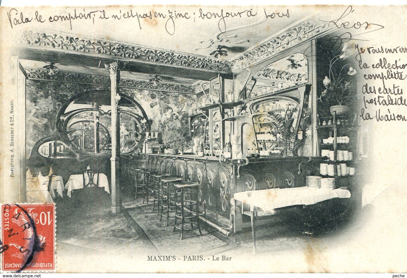 N°3277 R -cpa Maxim's Paris -le Bar - Hotels & Restaurants