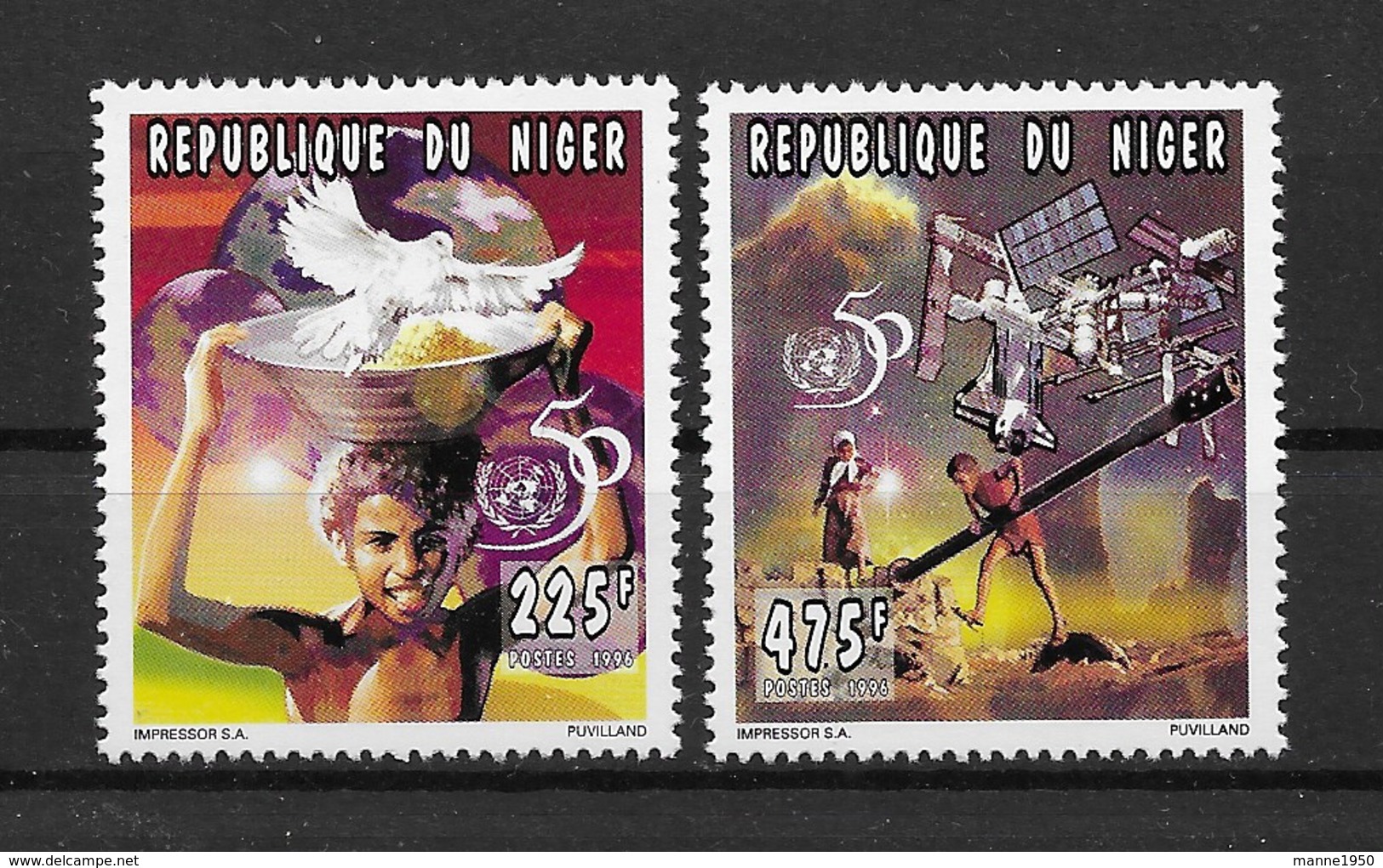 Niger 1996 50 Jahre UNO Mi.Nr. 1209/10 ** - Niger (1960-...)