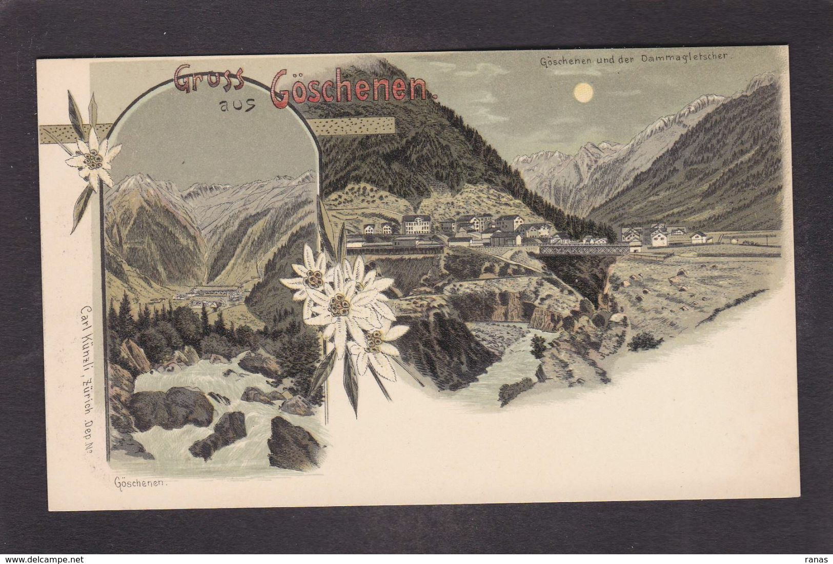 CPA Suisse Helvétia Schweiz Svizzera Non Circulé Litho Gruss Canton D' Uri Göschenen - Göschenen