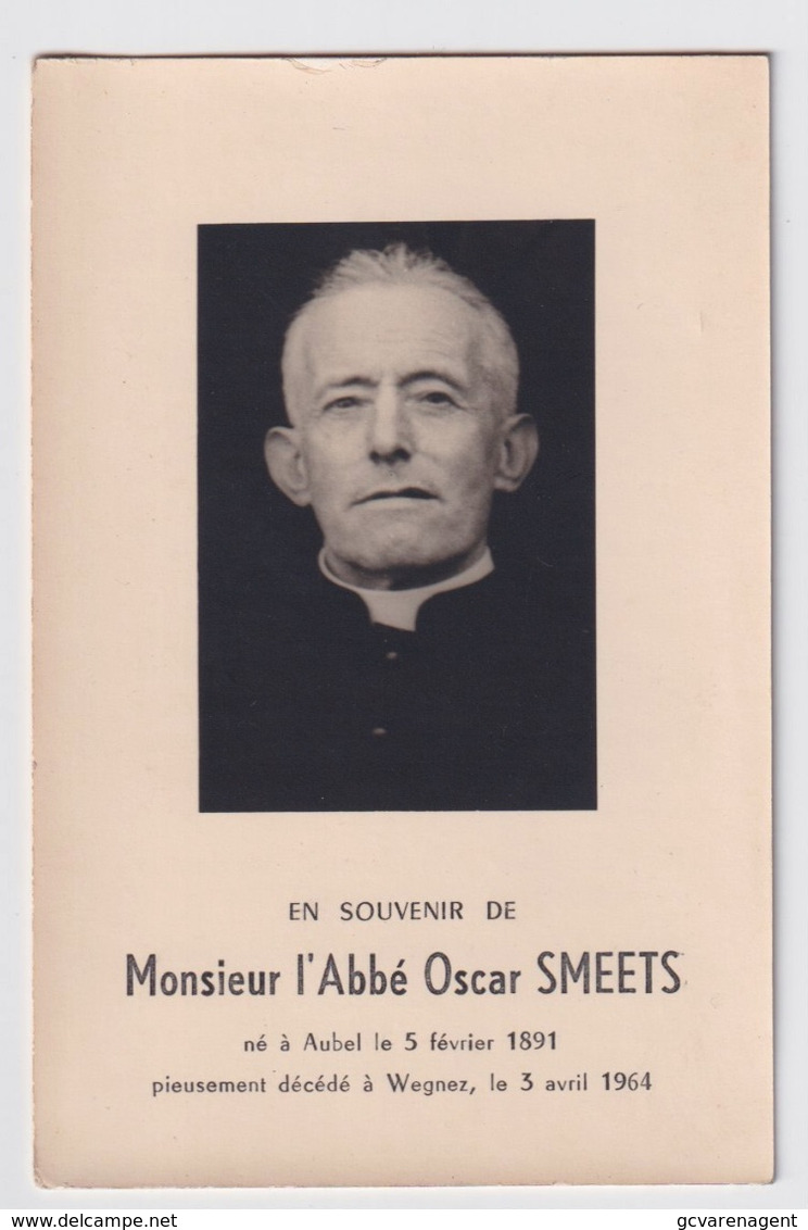 L'ABBE OSCAR SMEETS - AUBEL 1891   WEGNEZ  1964   2 SCANS - Fiançailles