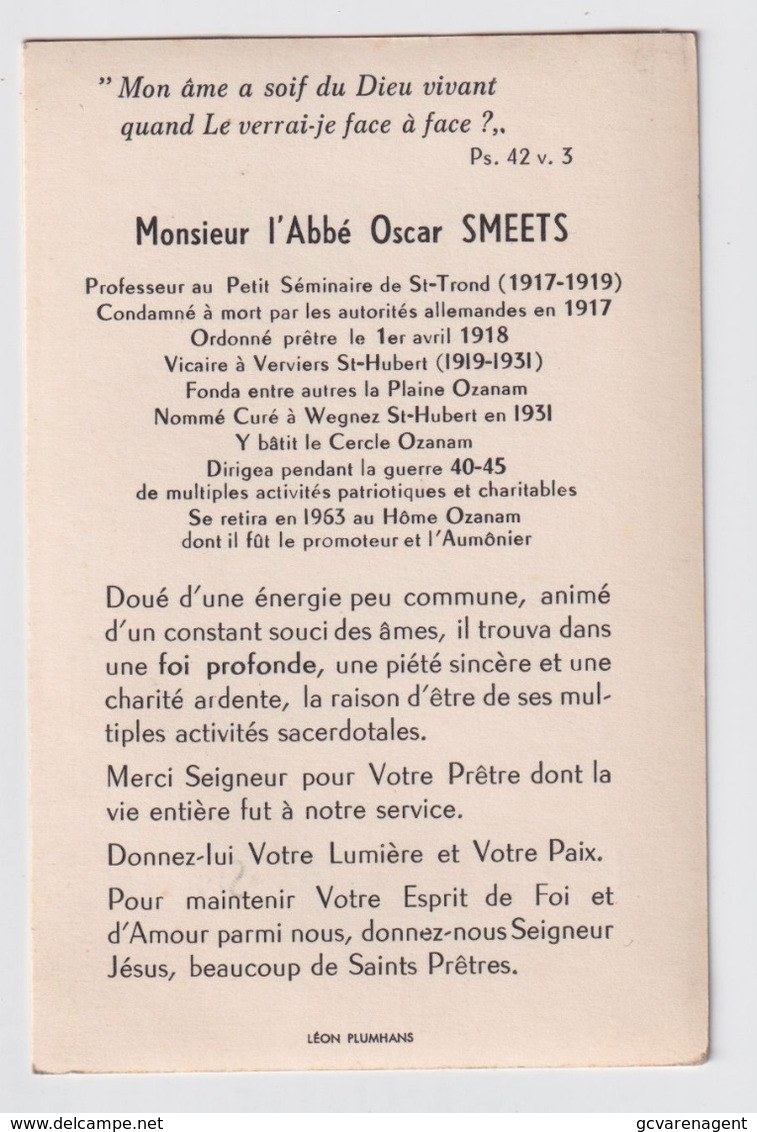 L'ABBE OSCAR SMEETS - AUBEL 1891   WEGNEZ  1964   2 SCANS - Fidanzamento