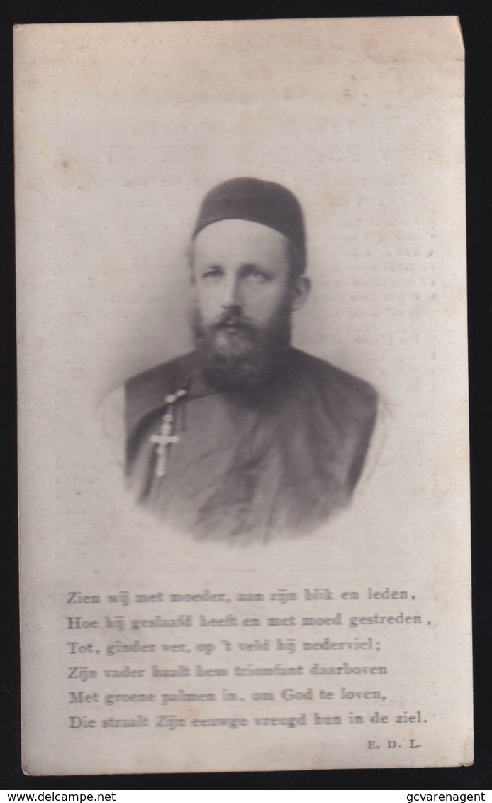 PATER EUGEEN VAN HAVERE  SINT NIKLAAS  1869 - ZUID WEST MONGOLIE 22 FEB 1909  -   2 SCANS - Verloving