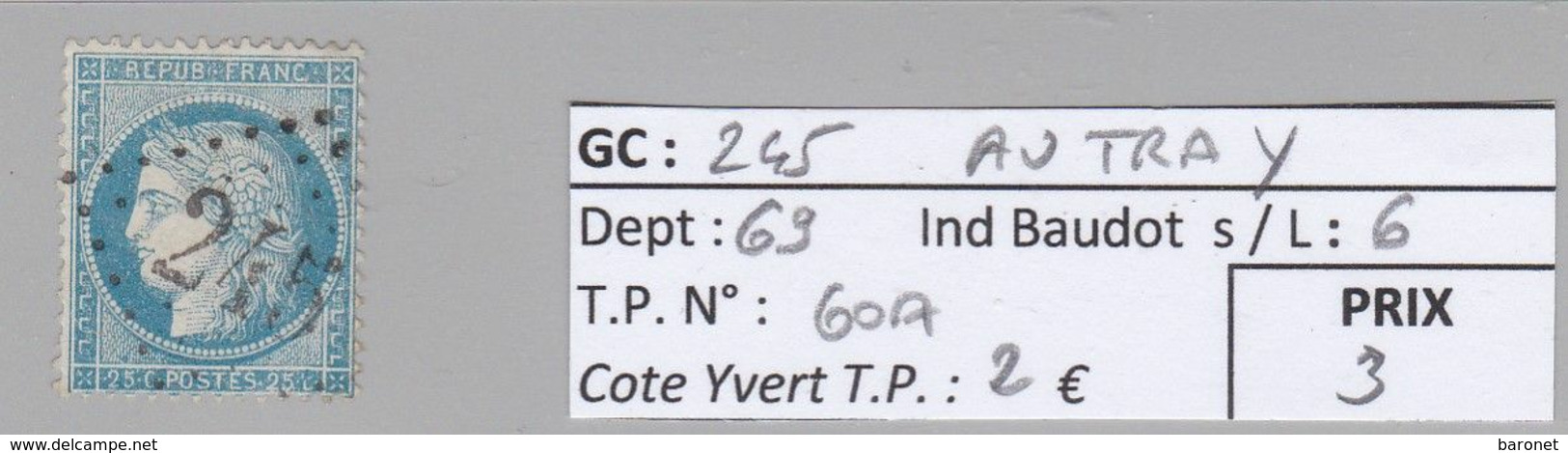 GC 245 Autray ( Dept 69 )  S / N° 60A - Altri & Non Classificati