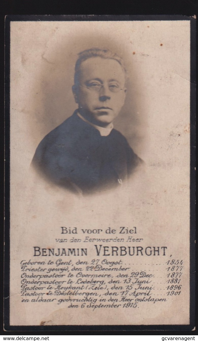 PASTOOR DESTELBERGEN - BANJAMIN VERBURGHT  GENT 1854 - DESTELBERGEN 1901 -   2 SCANS - Fidanzamento