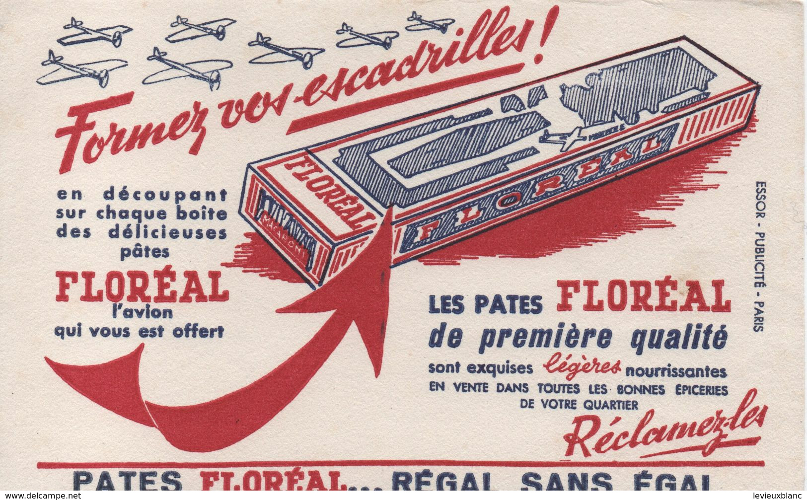 Buvard Publicitaire Ancien/ Pâtes/ FLOREAL/ Formez Vos Escadrilles ! / Découpage D'Avions/Essor Pub.vers 1950-60  BUV511 - Food