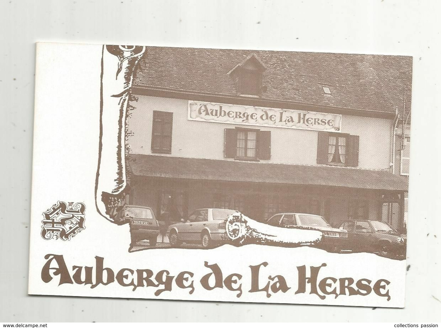 Carte De Visite ,4 Pages ,2 Scans ,AUBERGE DE LA HERSE , Automobiles , 28 ,BONNEVAL ,bar - Cartes De Visite