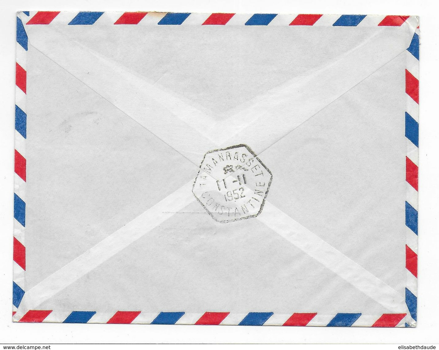 1952 - ALGERIE - ENVELOPPE Par AVION 1° LIAISON POSTALE AERIENNE AIR FRANCE De ALGER => TAMANRASSET - Airmail