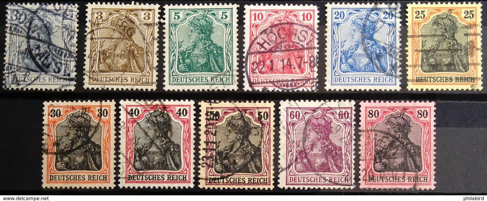 ALLEMAGNE EMPIRE                      N° 81/91                  OBLITERE - Gebraucht