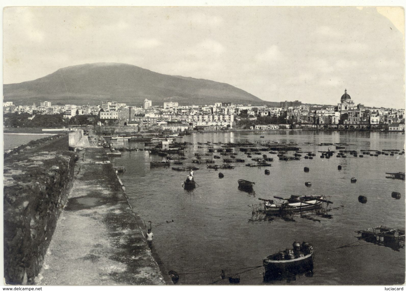 TORRE ANNUNZIATA -NAPOLI -PANORAMA PORTO E VESUVIO-ANGOLO SCORTICATO - Torre Annunziata