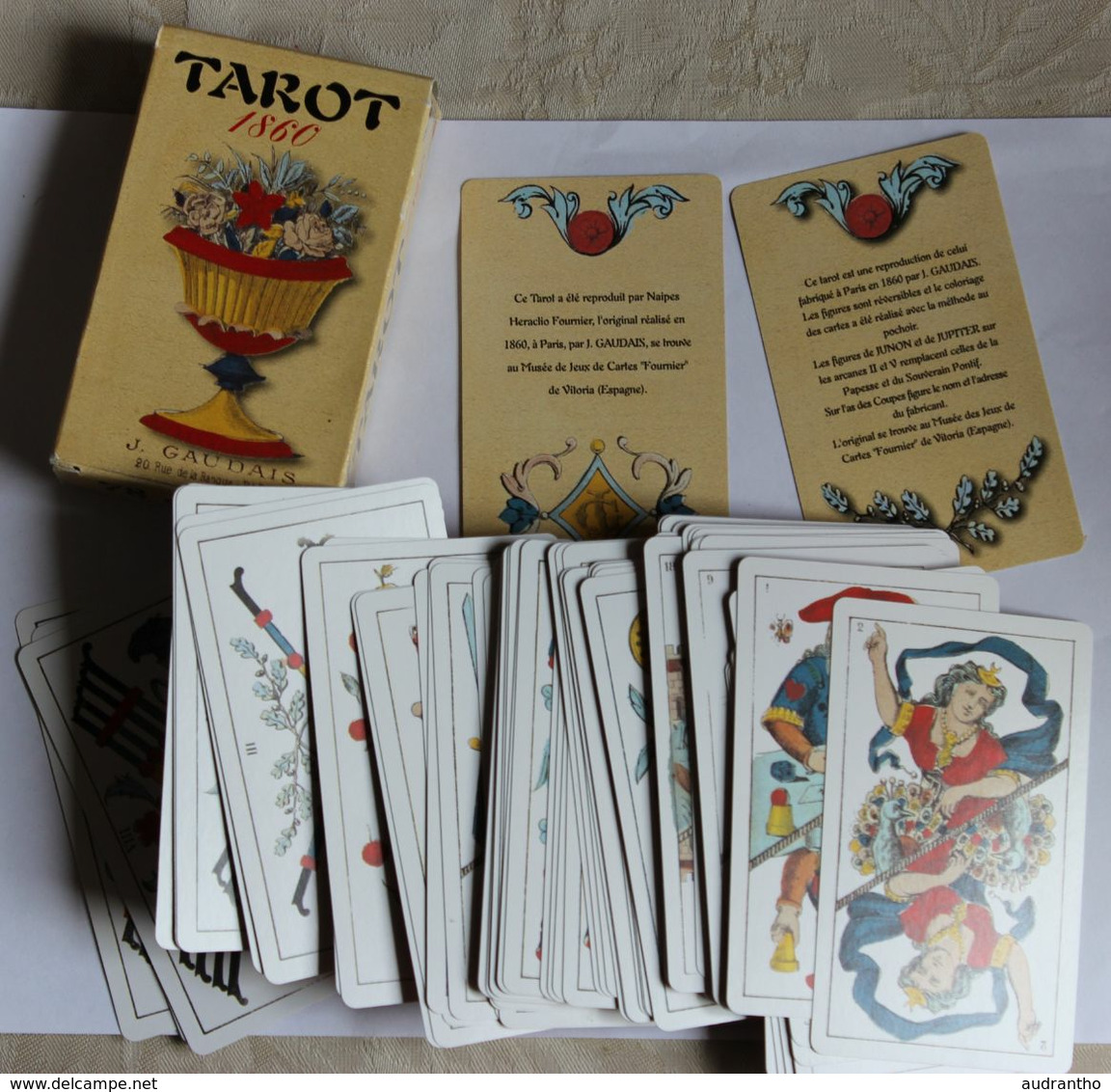 Beau Jeu De Tarot 1860 J. GAUDAIS Reproduit Par Naples Heraclio Fournier - Tarot-Karten
