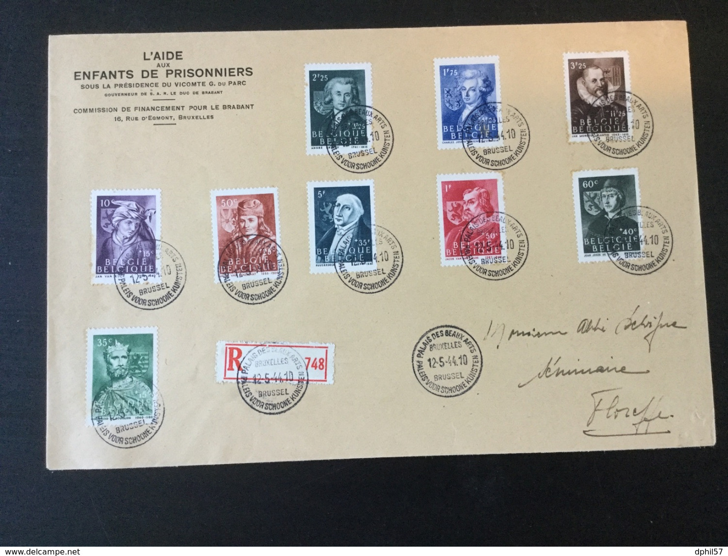 Série De Timbres N°661/9 (hommes Célèbres) Sur Pli Recommandé 1er Jour - Storia Postale