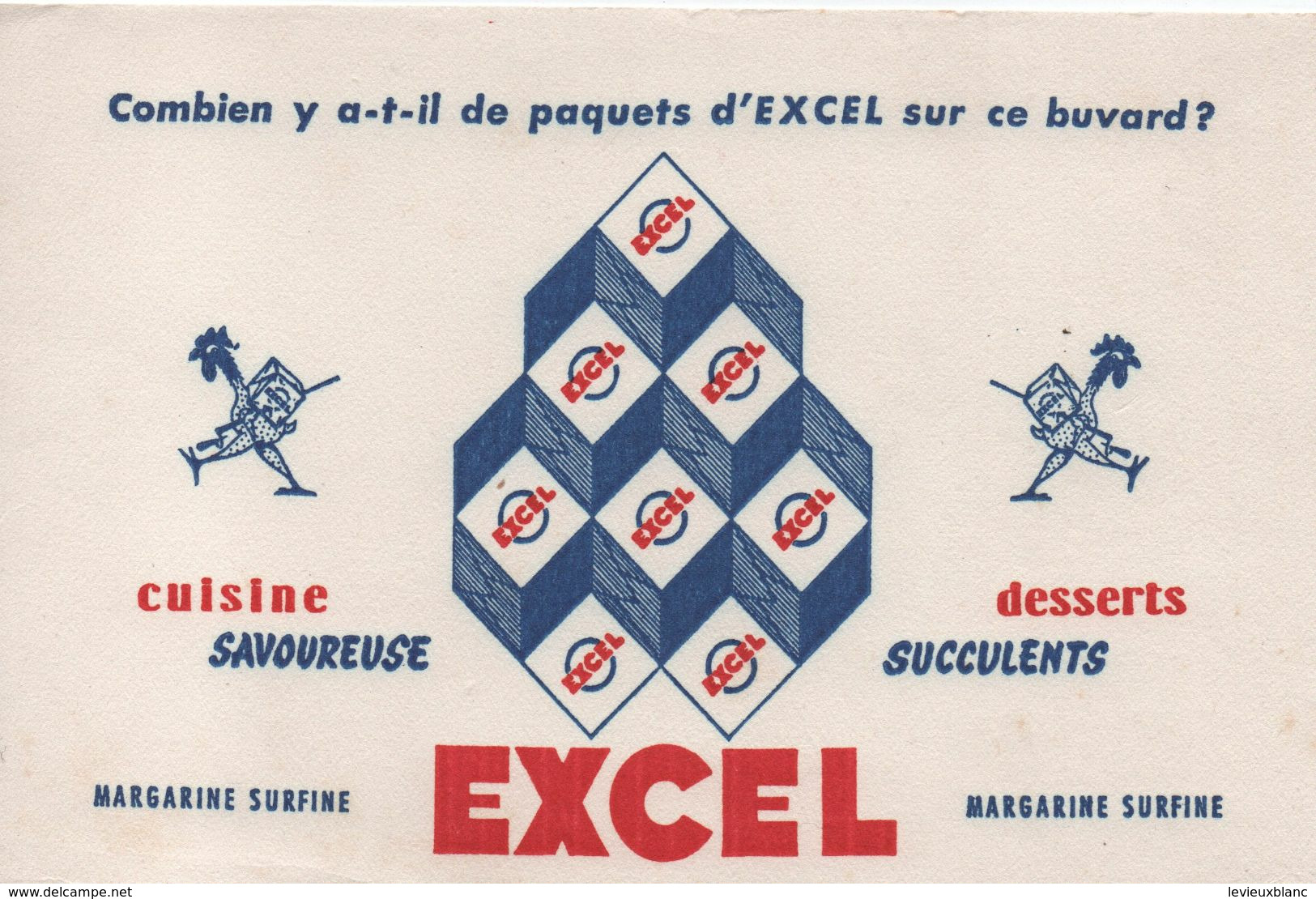 Buvard Publicitaire Ancien/Margarine/ EXCEL/Combien Y A T Il De Paquets D'Excel Sur Ce Buvard?/vers 1950-60     BUV522 - H