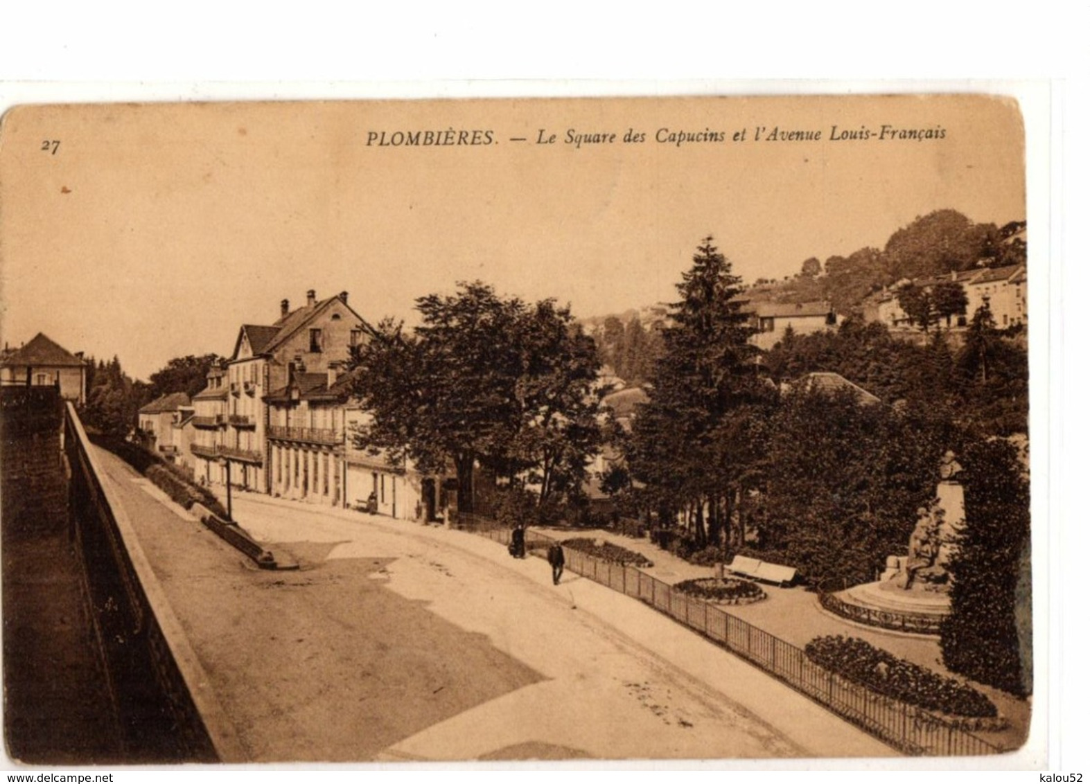 PLOMBIERES     /              LE SQUARE DES CAPUCINS ET L AVENUE LOUIS FRANCAIS - Plombieres Les Bains