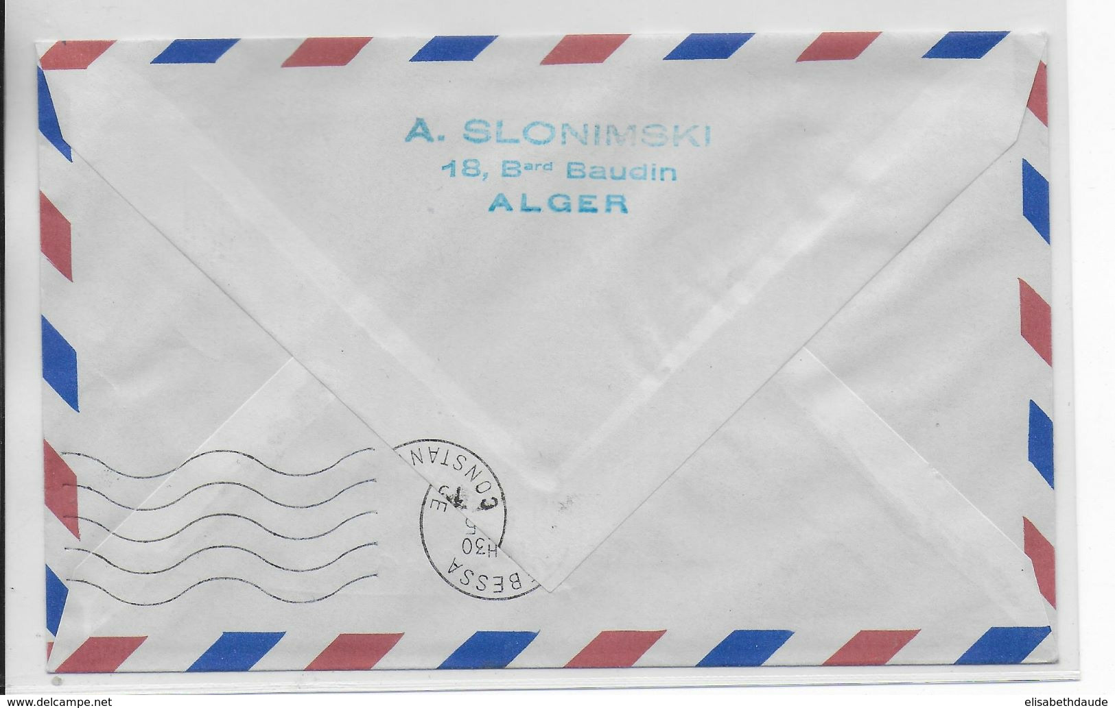 1956 - ALGERIE - ENVELOPPE Par AVION 1° LIAISON POSTALE AERIENNE  De ALGER => TEBESSA - Aéreo