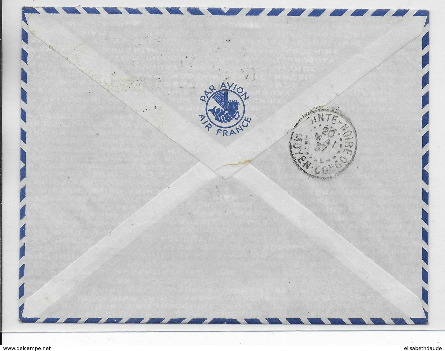 1937 - ALGERIE - ENVELOPPE Par AVION 1° LIAISON POSTALE AERIENNE AIR FRANCE De ALGER => POINTE NOIRE (CONGO) - Cartas & Documentos