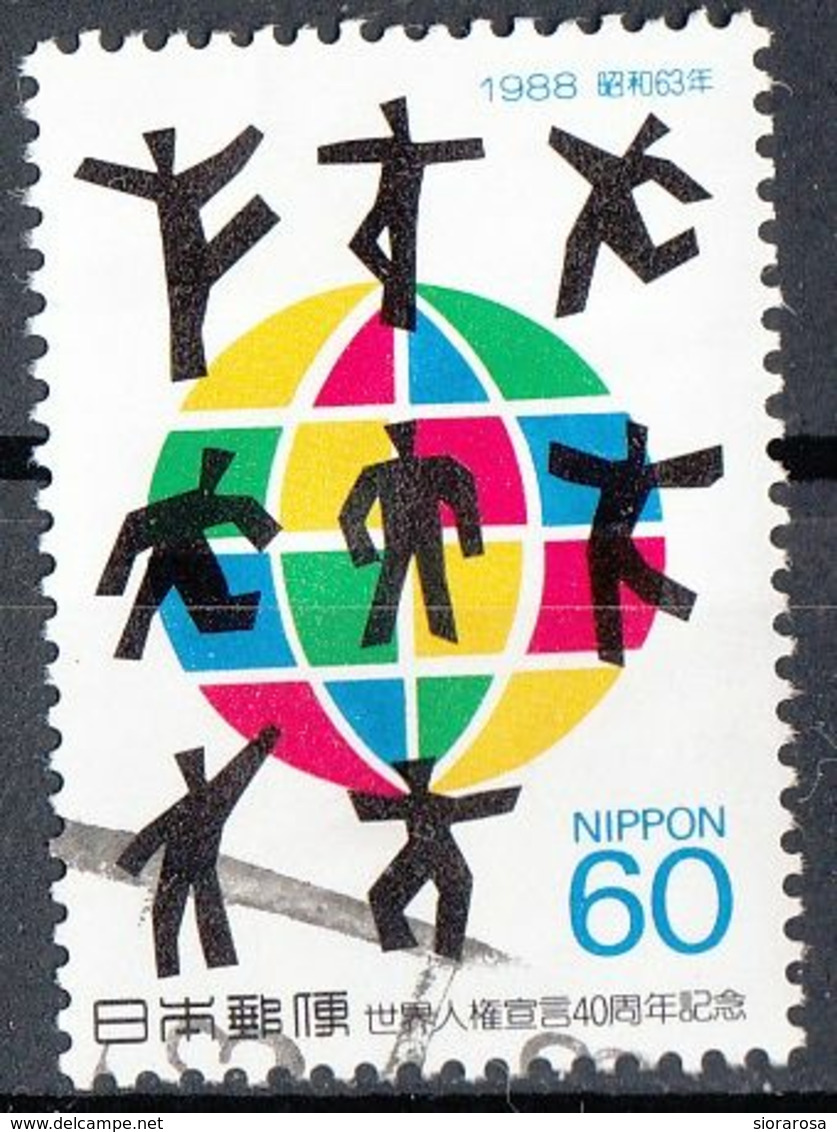 Giappone 1988 Sc. 1813 UN Declaration Of Human Rights, 40th Anniv.. Nippon Japan Viaggiato Used - Oblitérés