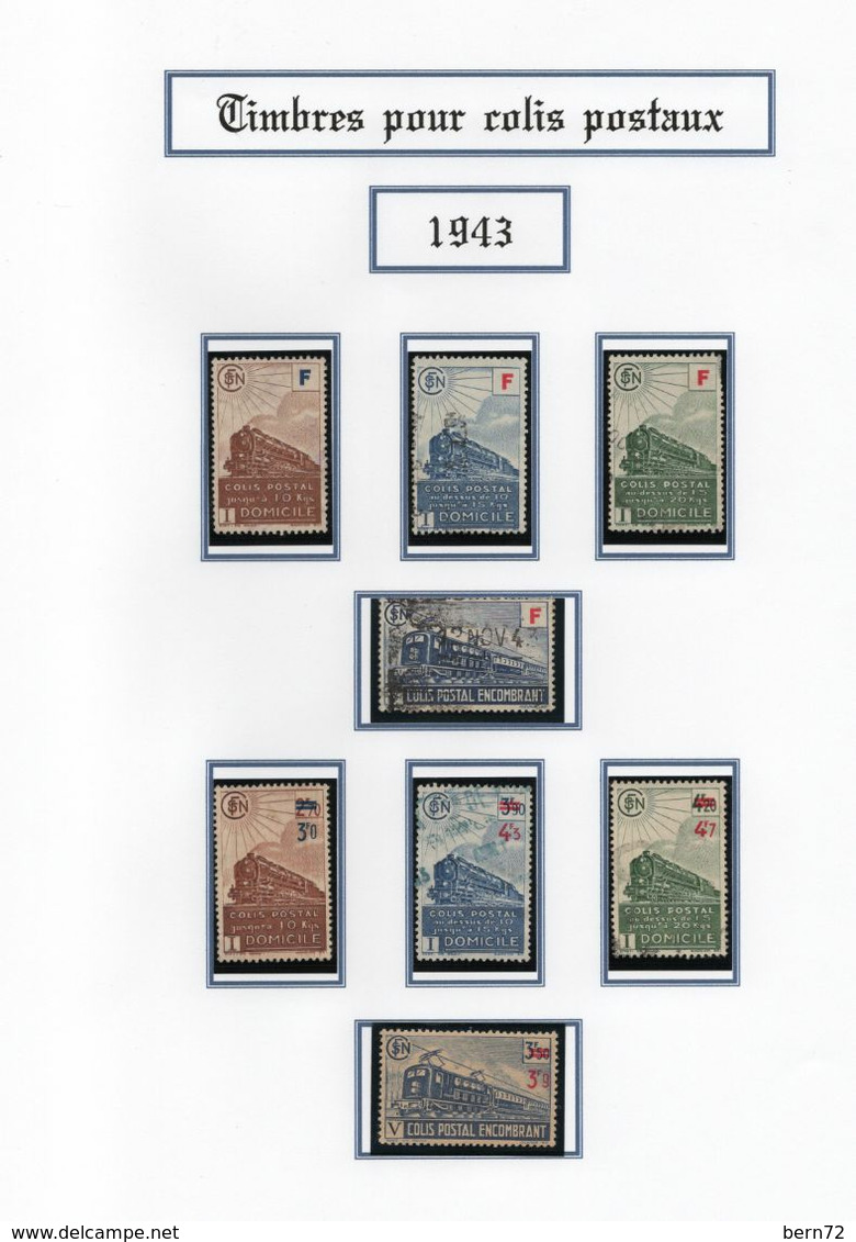 Colis Postaux 1943 - Série N° 200 à 207 (200 à 206 Oblitérés Et 207**) - Cote 30,00€ - Mint/Hinged