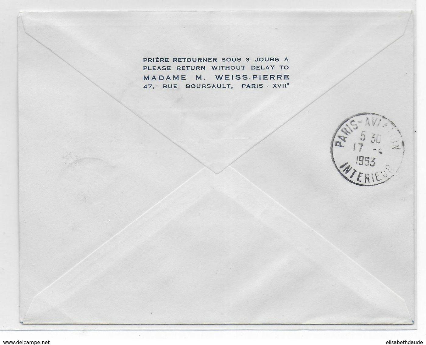 1953 - AOF - ENVELOPPE 1° LIAISON AERIENNE Par AVION à REACTION De ABIDJAN (COTE D'IVOIRE) => PARIS - Covers & Documents