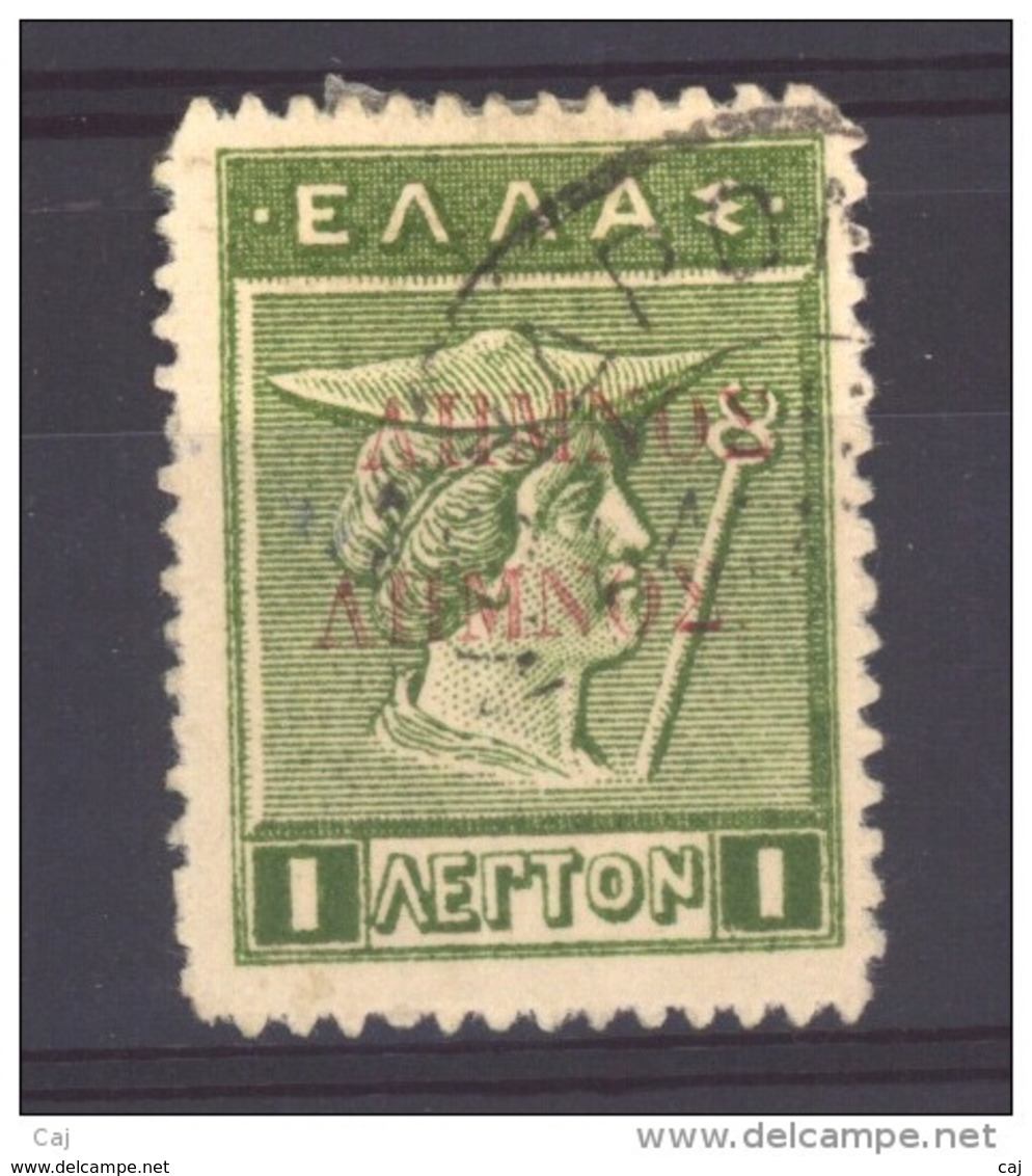 04070  -   GRÉCE  -  LEMNOS  :   Yv   23   (o)  Double Surcharge - Lemnos