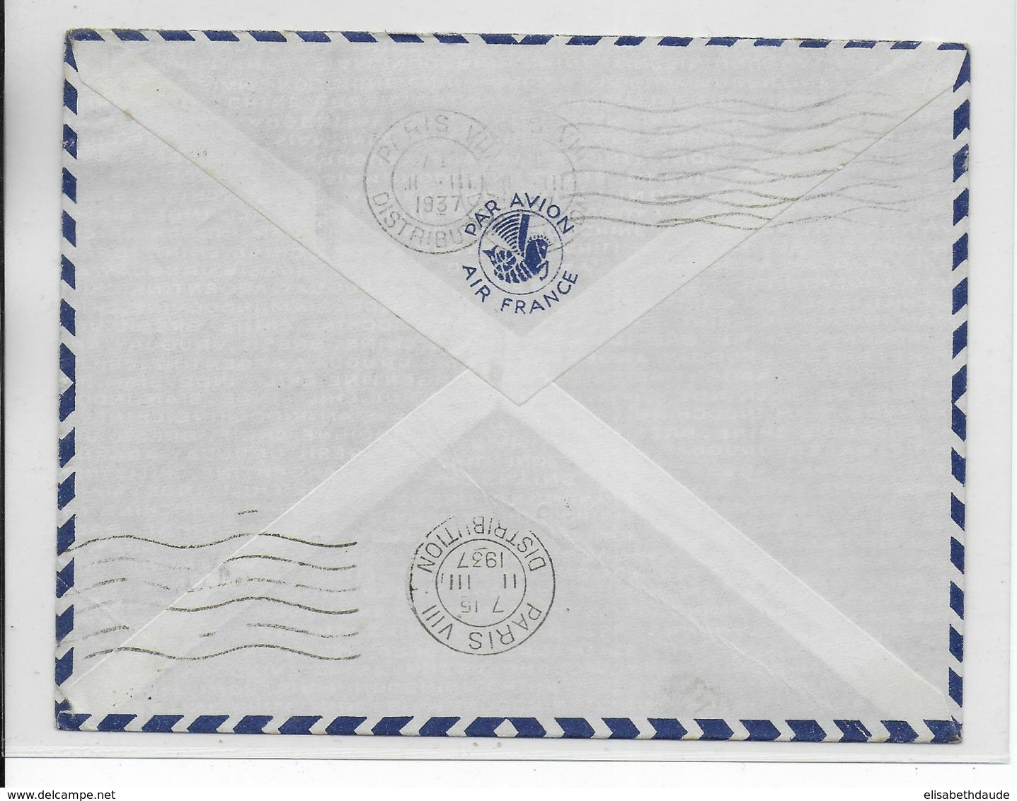 1937 - DAHOMEY - ENVELOPPE 1° LIAISON AERIENNE AEROMARITIME AIR FRANCE De COTONOU => PARIS - Covers & Documents