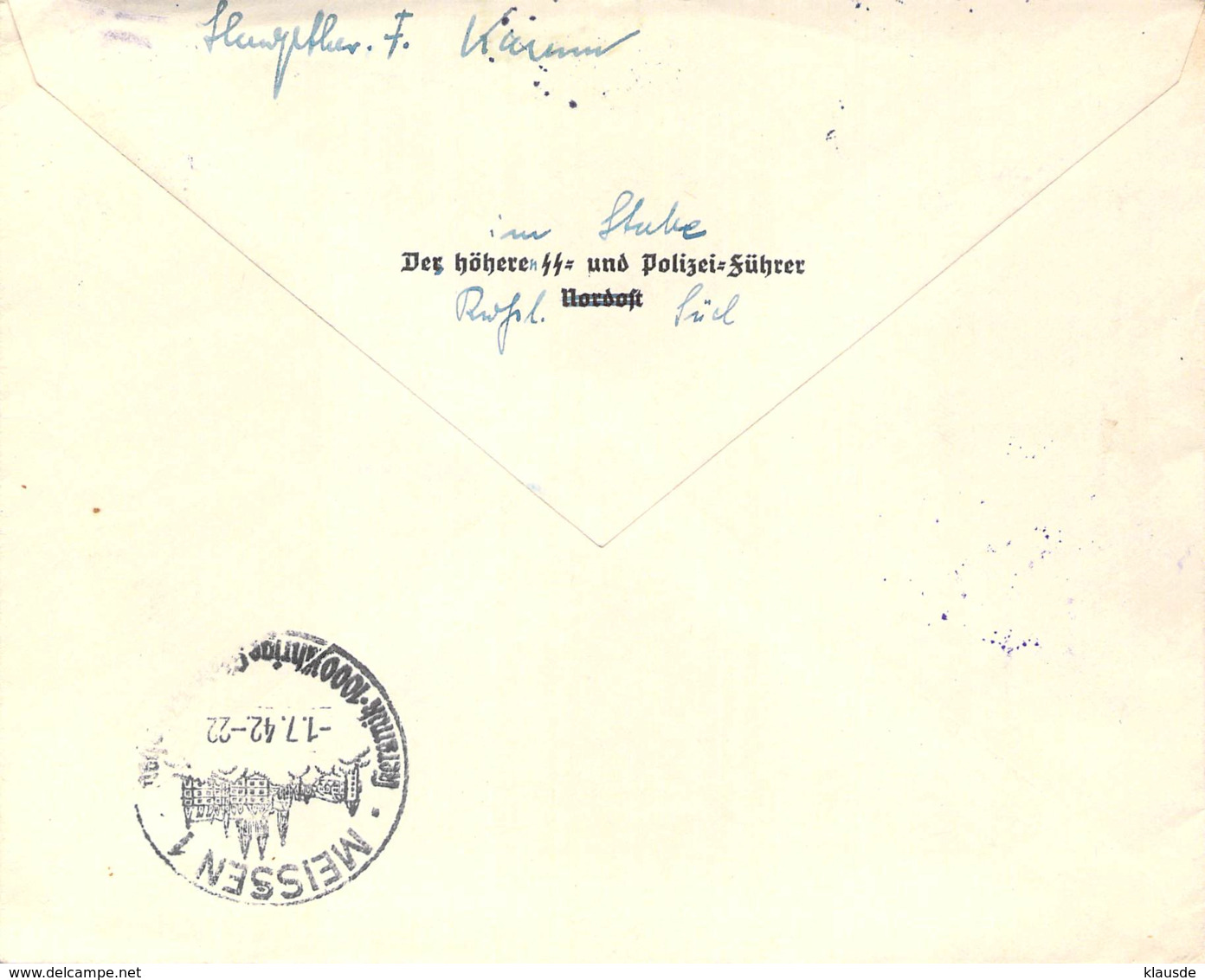 (MiF) Auf R-Brief Kiew - Leipzig Besetzg.WK II. Ukraine AKS - Besetzungen 1938-45
