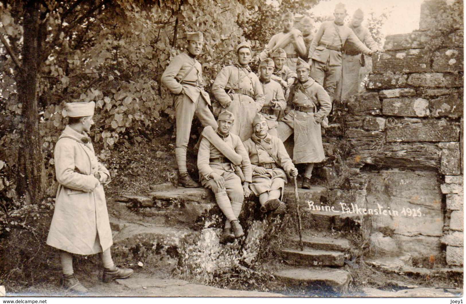 Carte Photo Charles Montag, Ruine De Falkenstein 1925 - Guerre, Militaire