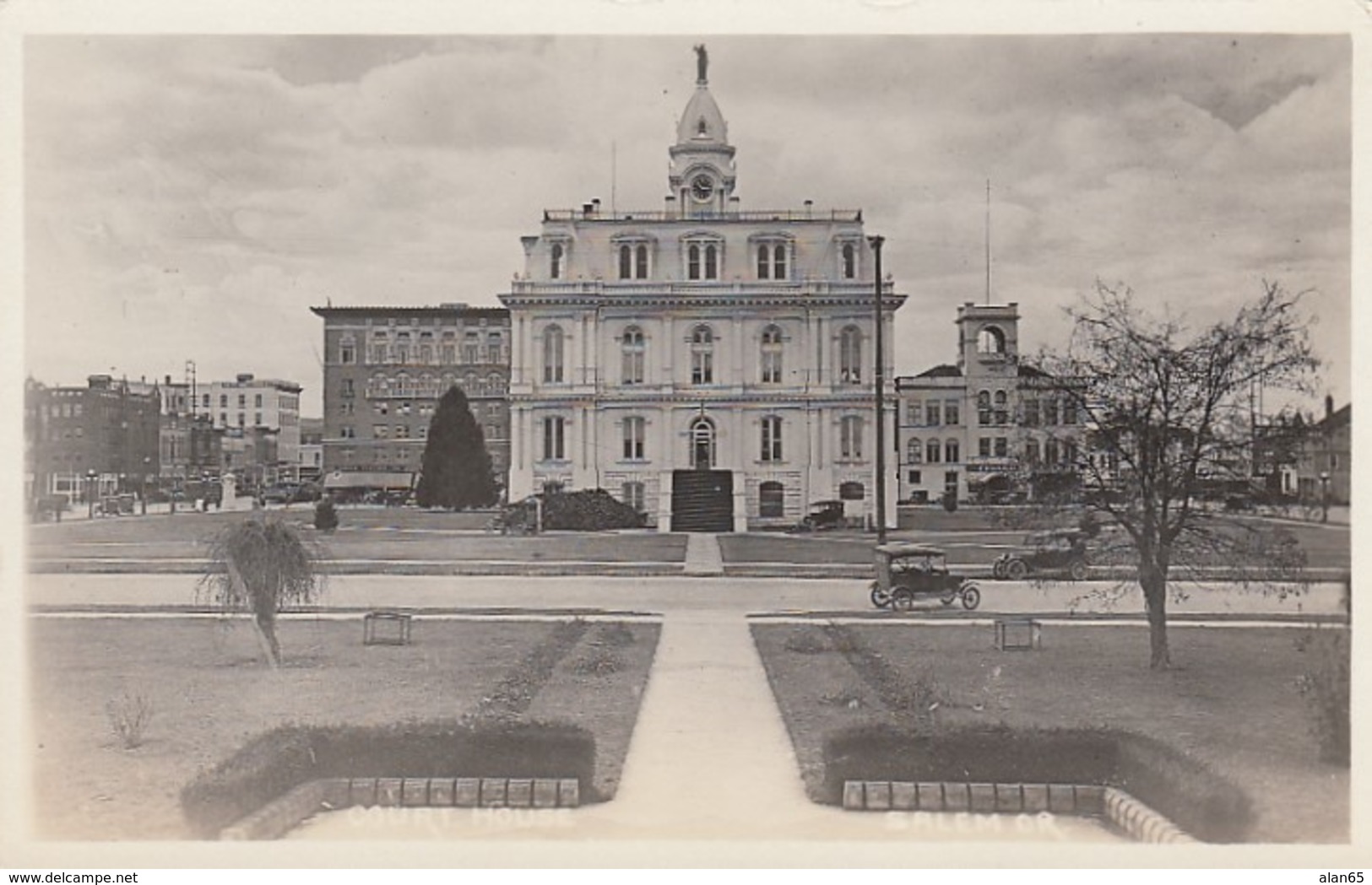 Salem Oregon, Court House, Architecture, Autos C1910s Vintage Real Photo Postcard - Salem