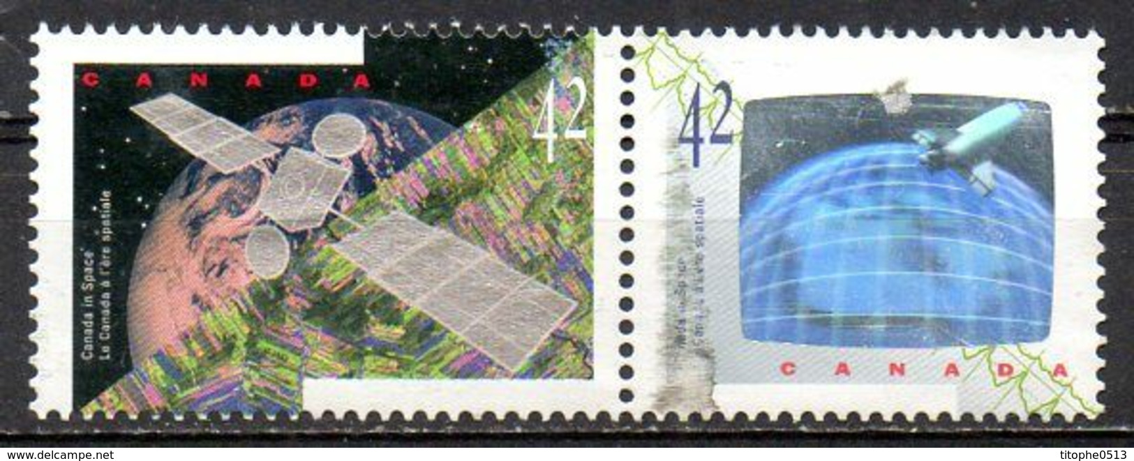 CANADA. N°1278-9 Oblitérés De 1992. Le Canada à L'ère Spatiale. - Hologramas