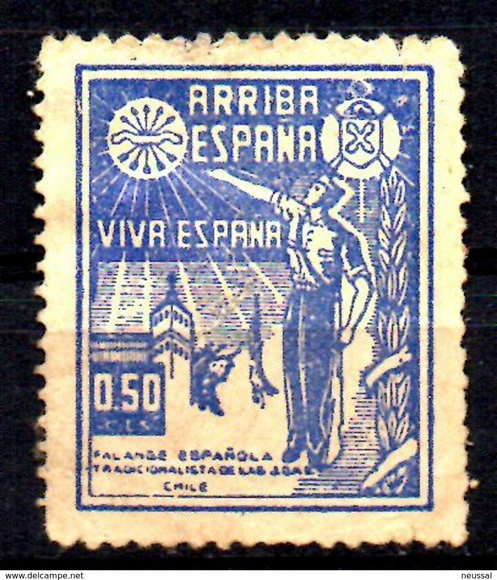 Viñeta Arriba España 0,50cts - Spanish Civil War Labels