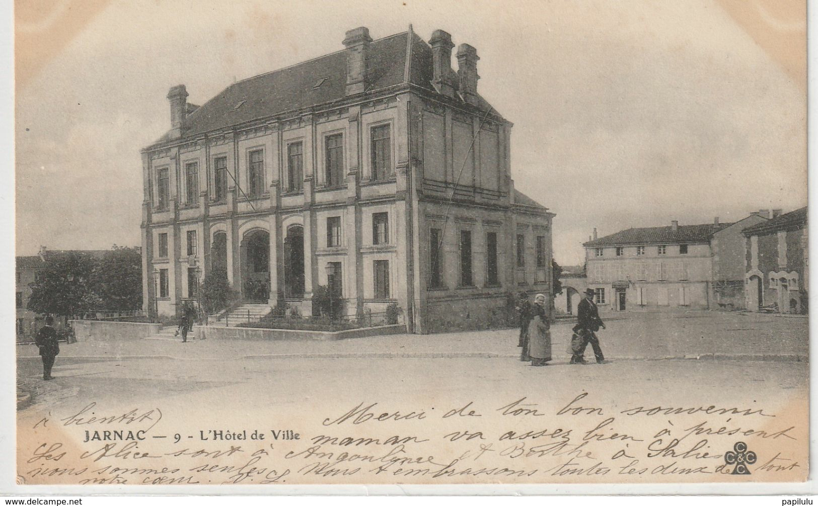 DEPT 16 : Précurseur édit. C C C C N° 9 : Jarnac L’hôtel De Ville - Jarnac