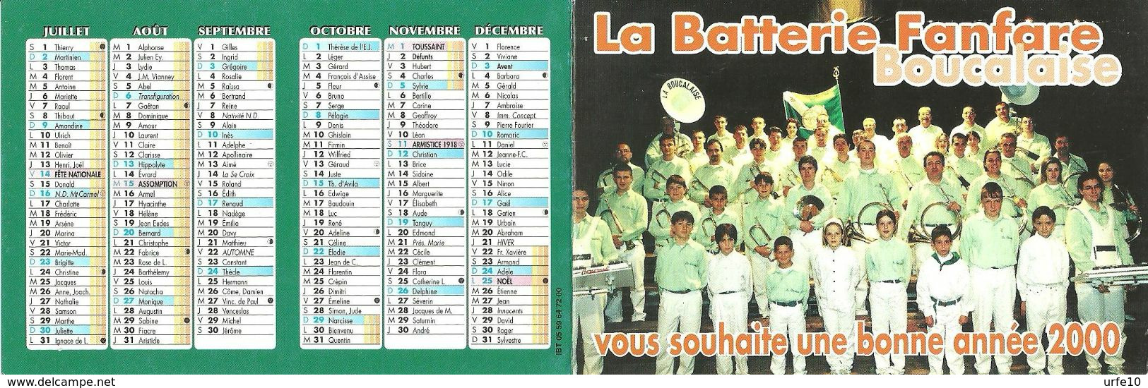 64 - BOUCAU - CALENDRIER BATTERIE FANFARE BOUCALAISE - Music And Musicians