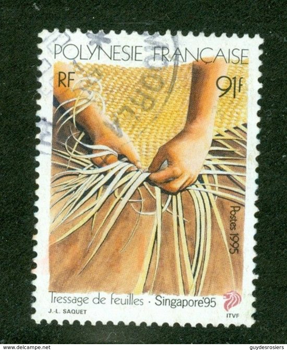 Tressage / Weaving; Polynésie Française / French Polynesia; Scott # 667; Usagé (3438) - Used Stamps
