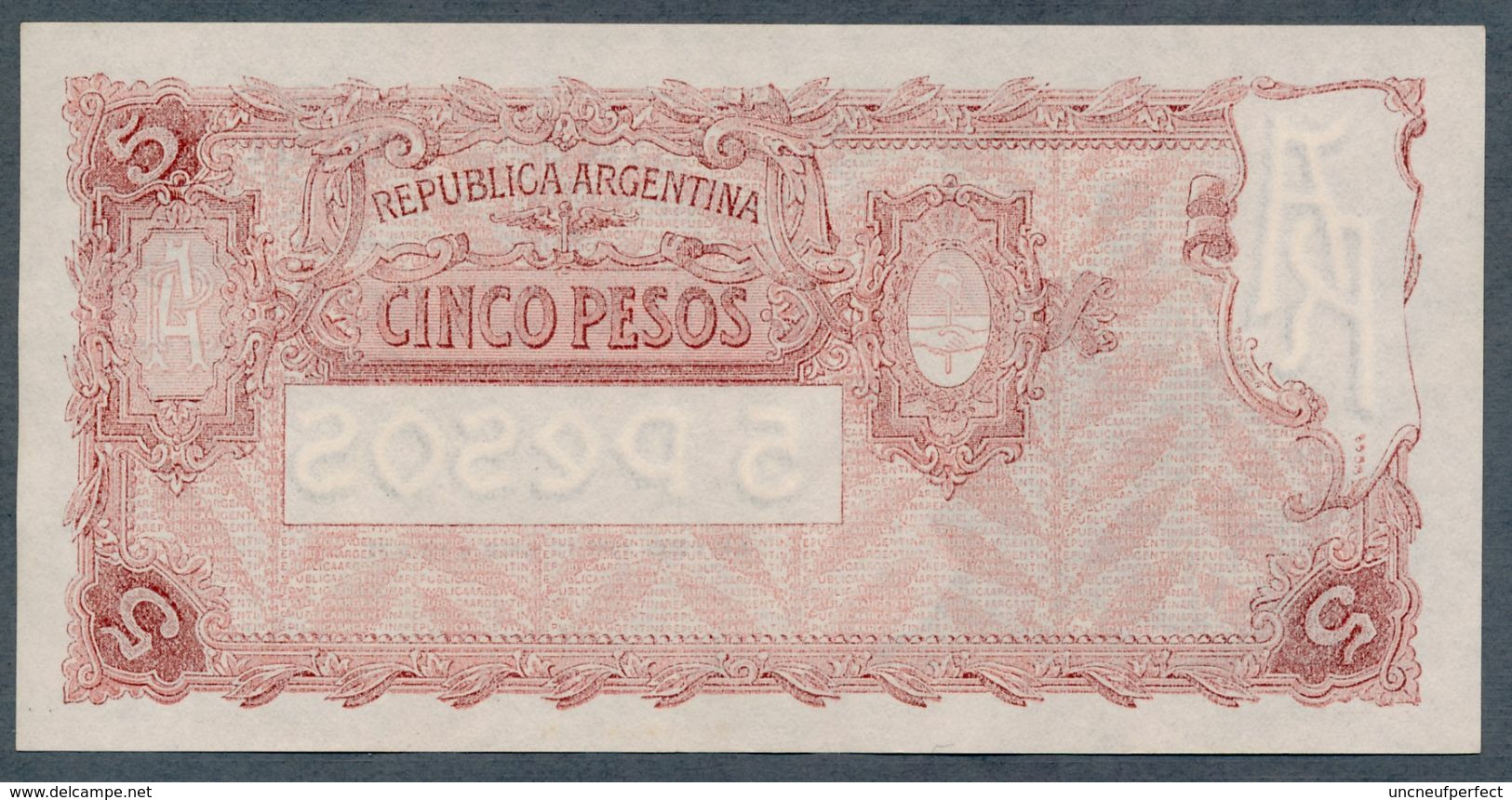 P 264d  5 PESOS 1959  Série H (Bottero - B1876) *** AUNC *** N° 90,135,780H - Argentina