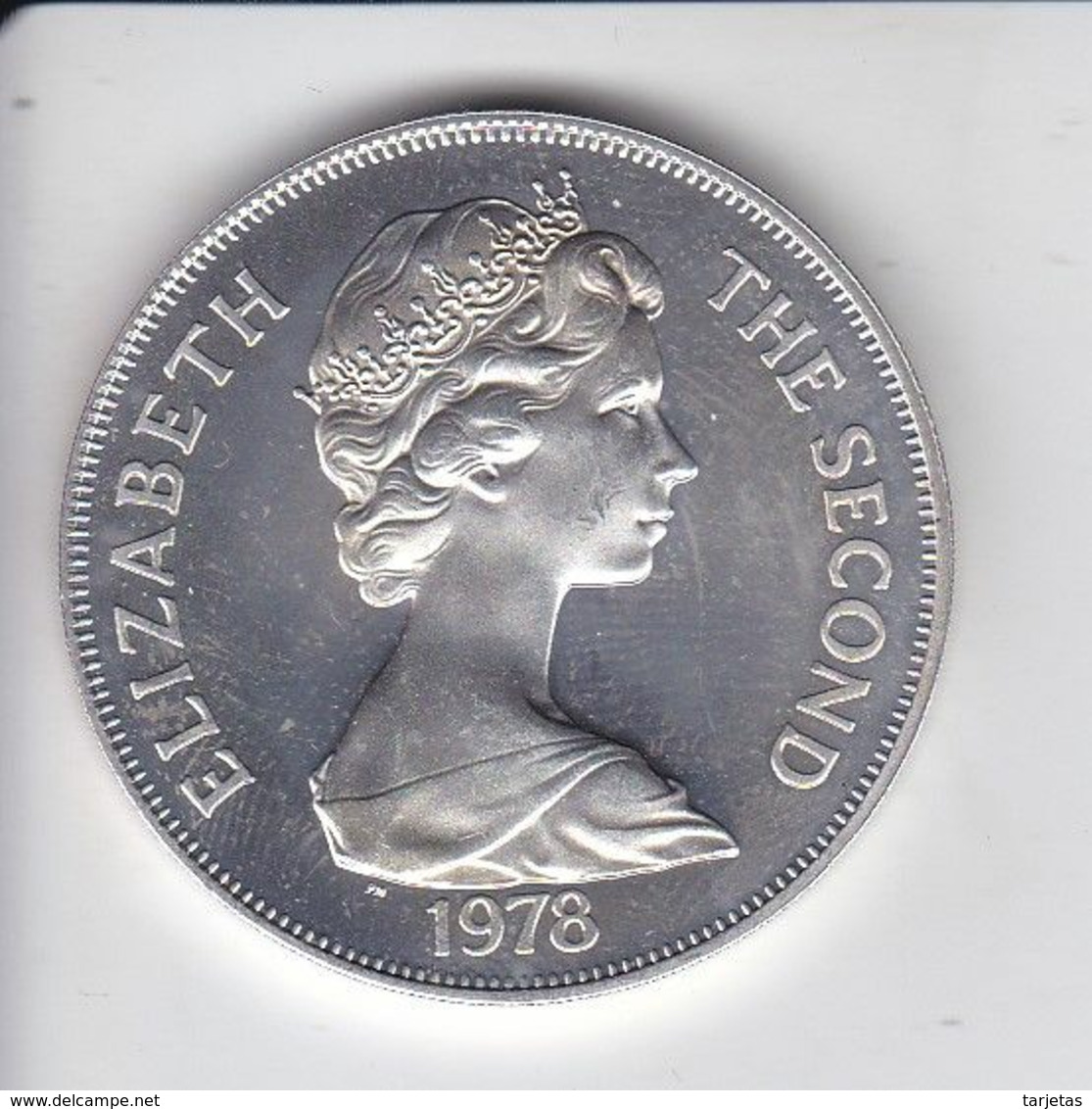 MONEDA DE PLATA DE SANTA HELENA DE 1 CROWN DEL AÑO 1978 (COIN) SILVER-ARGENT - Sainte-Hélène