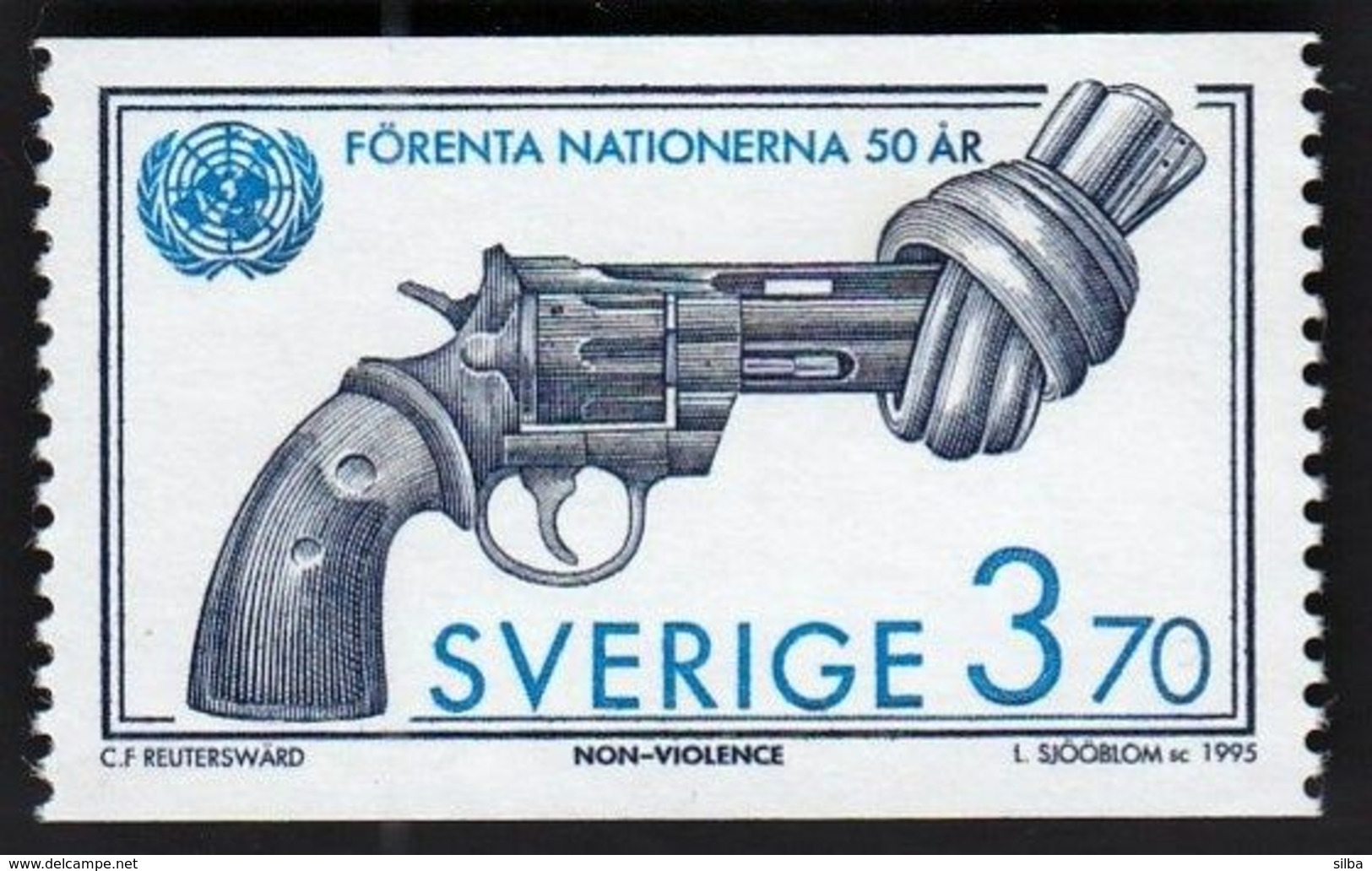 Sweden 1995 / 50th Anniversary Of UN, Gun, Pistol / MNH, Mi 1899 - Ongebruikt