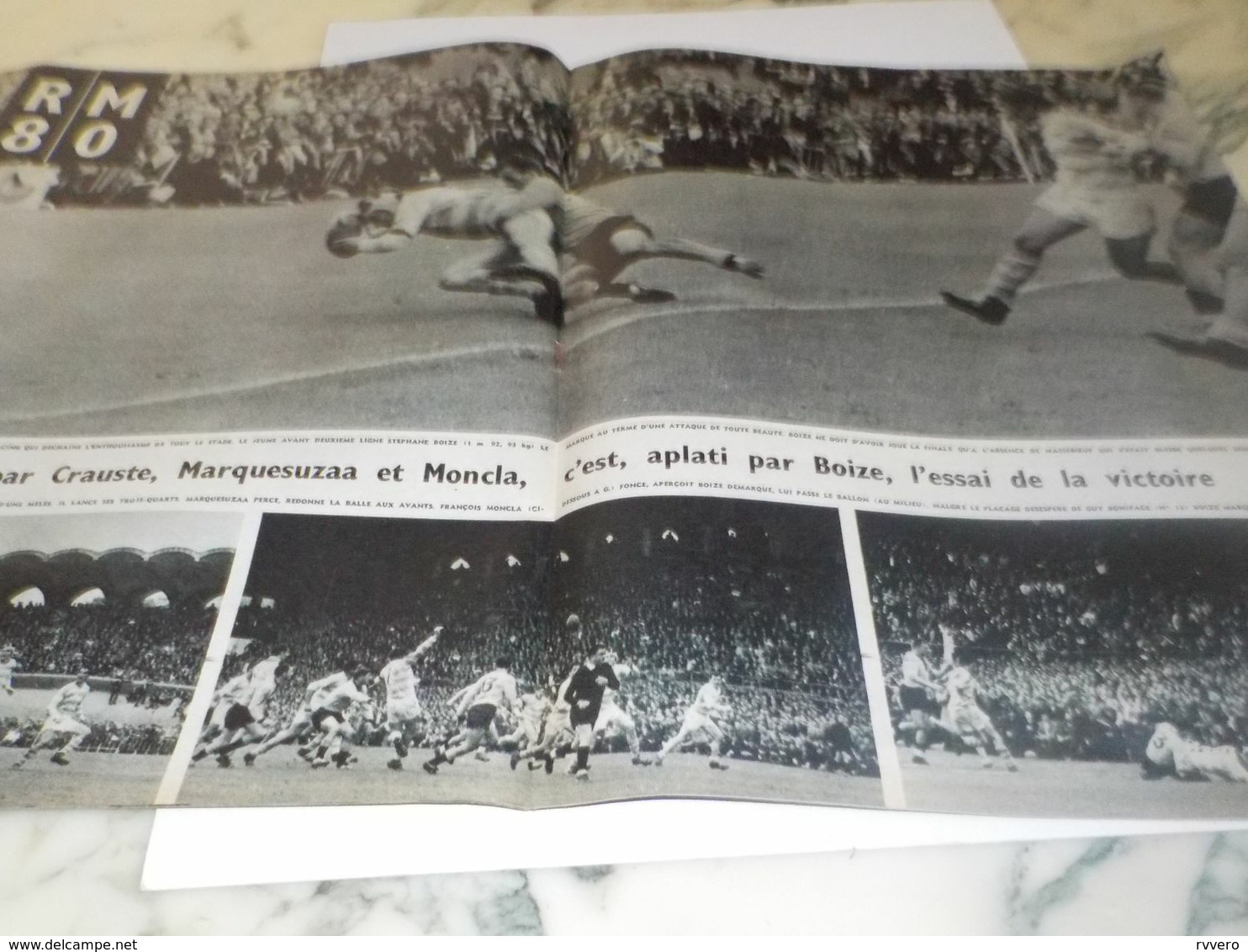 ANCIENNE PUBLICITE PARIS MATCH RUGBY RACING /MONT DE MARSAN  1959 - Rugby