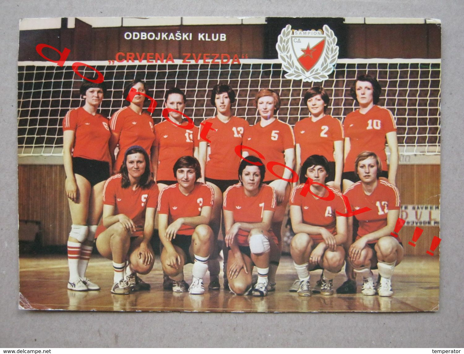 Yugoslavia / Volleyball Club "RED STAR" - Champion Of SFRJ 14 Times, Cup Winners 8 Times ( Big Postcard ) - Voleibol