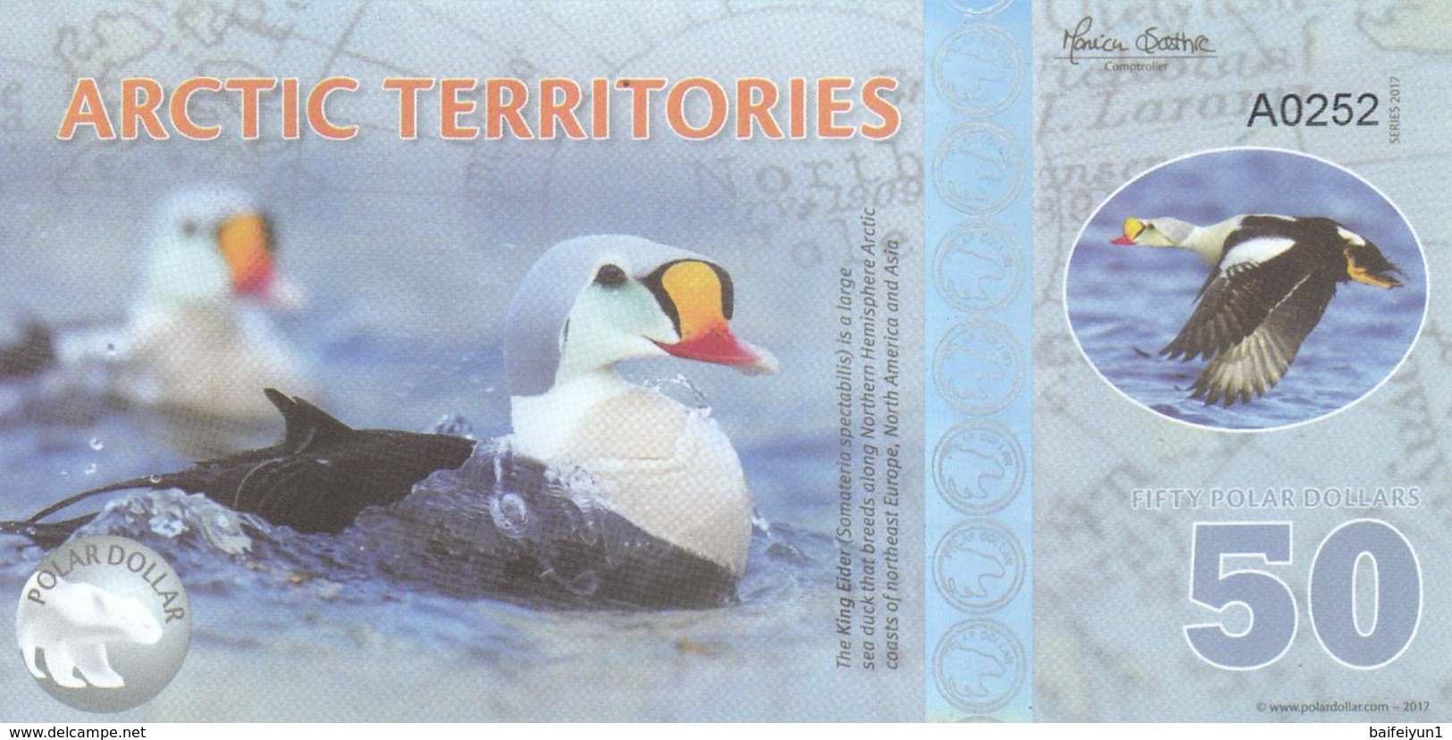 Arctic Territories 25, 50, 100,250, 500  Dollar, Polymer Banknote Currency, 2013-2017 UNC - Other & Unclassified