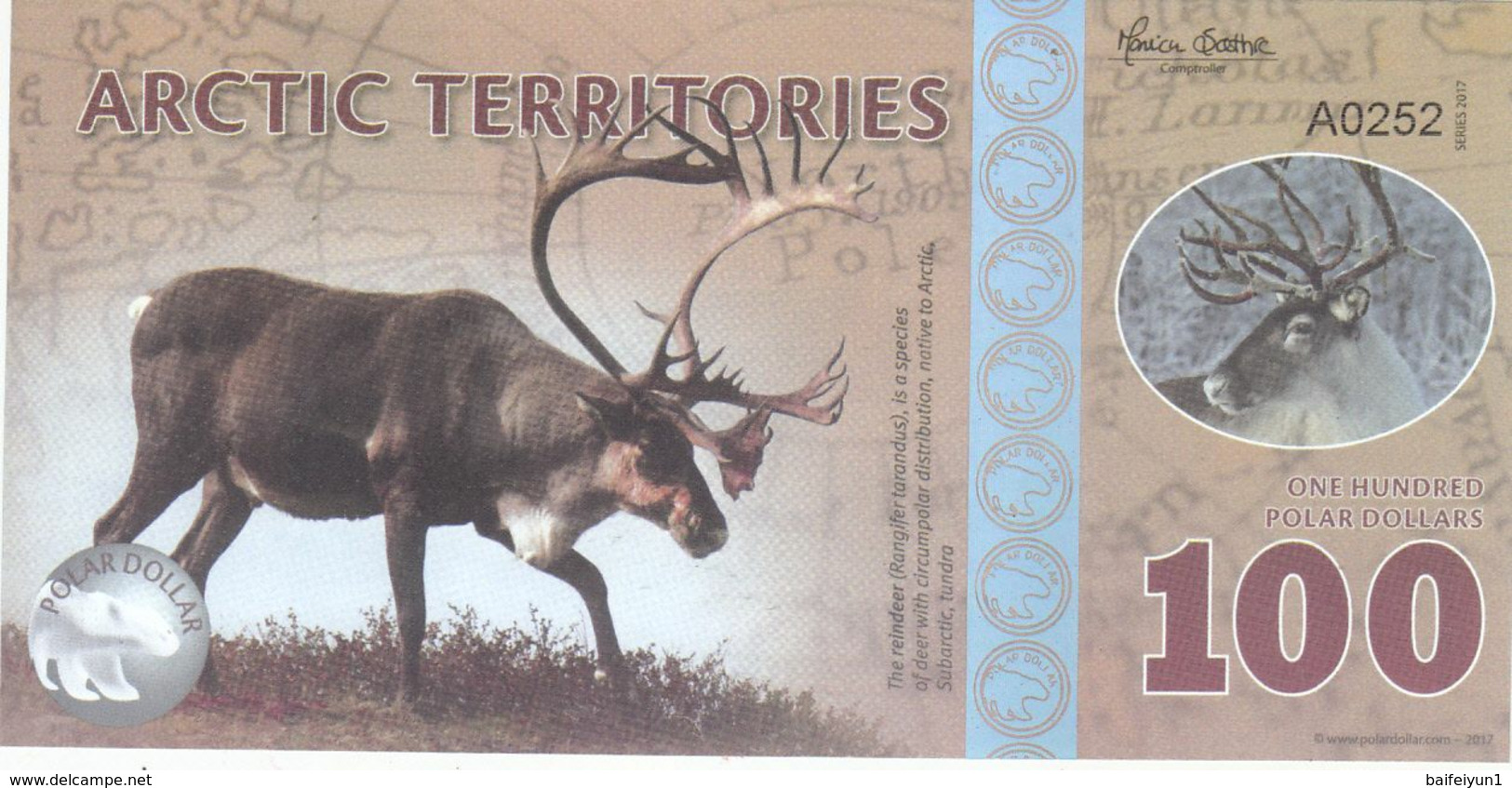 Arctic Territories 25, 50, 100,250, 500  Dollar, Polymer Banknote Currency, 2013-2017 UNC - Other & Unclassified