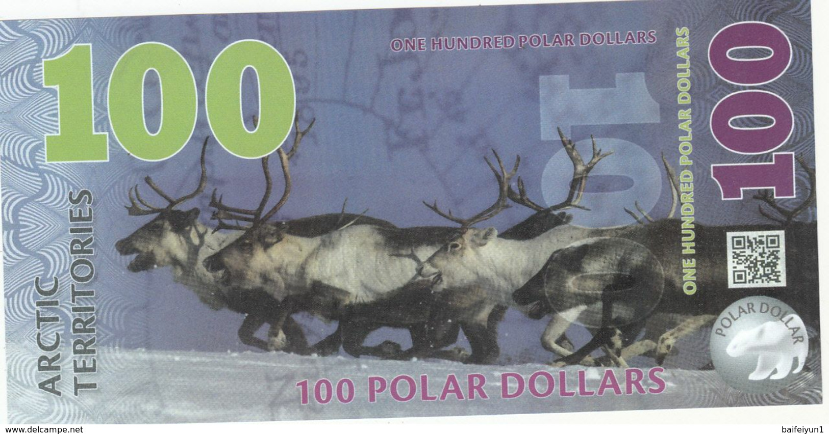 Arctic Territories 25, 50, 100,250, 500  Dollar, Polymer Banknote Currency, 2013-2017 UNC