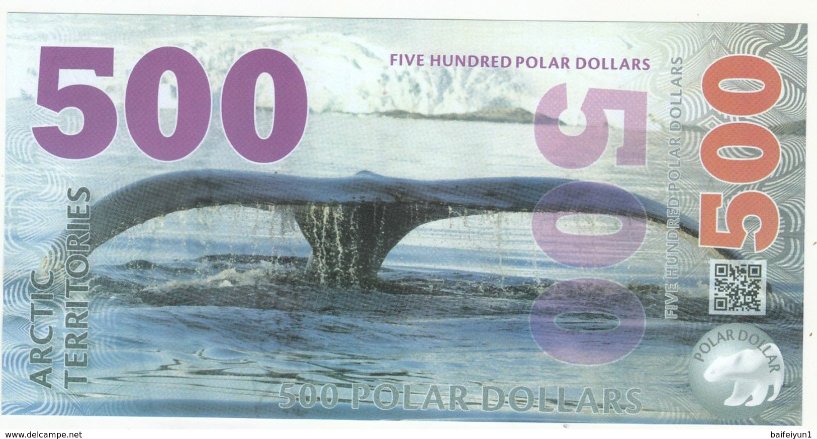 Arctic Territories 25, 50, 100,250, 500  Dollar, Polymer Banknote Currency, 2013-2017 UNC