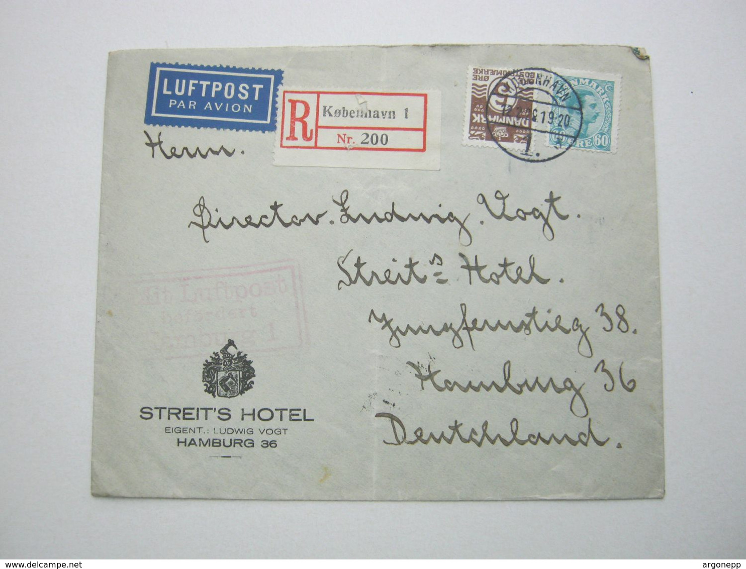 1929 , Reco - Luftpost - Brief Nach Deutschland - Storia Postale