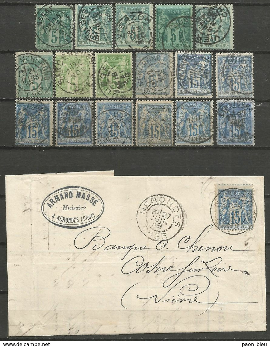 France - Type Sage - Dép.18 Cher Dont Nérondes, Chezal-Benoît, Herry, Châteaumaillant, Sancergues, Lignières, St.Amand,. - Autres & Non Classés