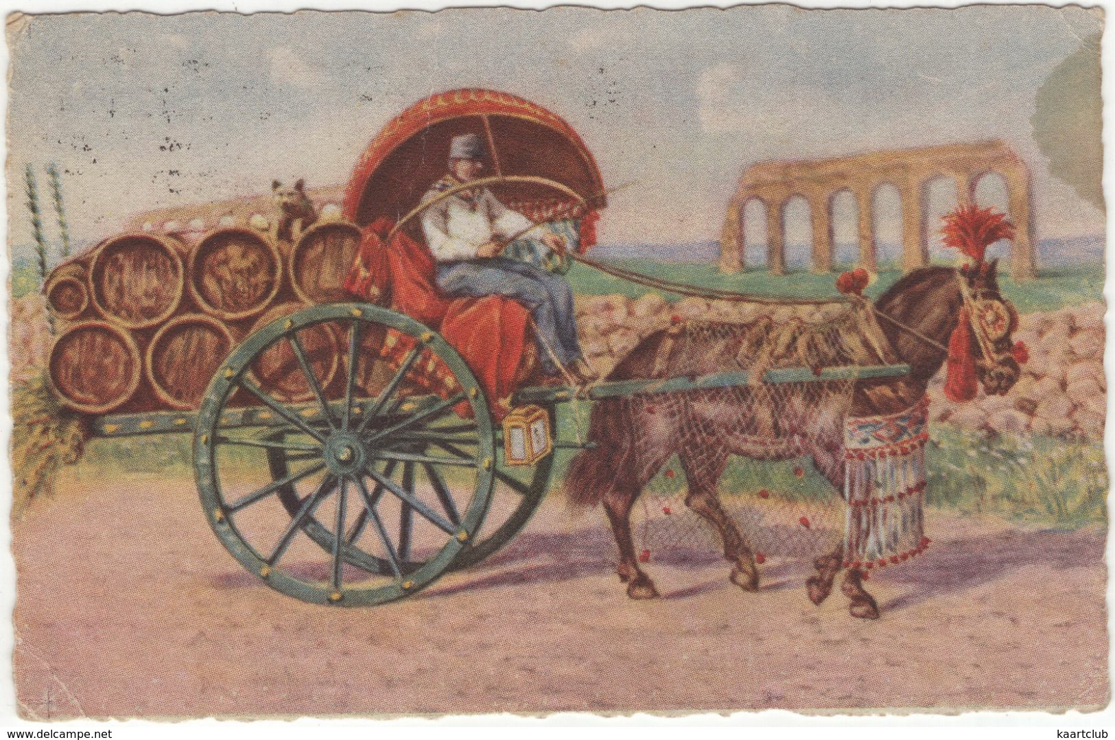 Roma  - Carro Da Vino. (Costumi Romani) - Transportes