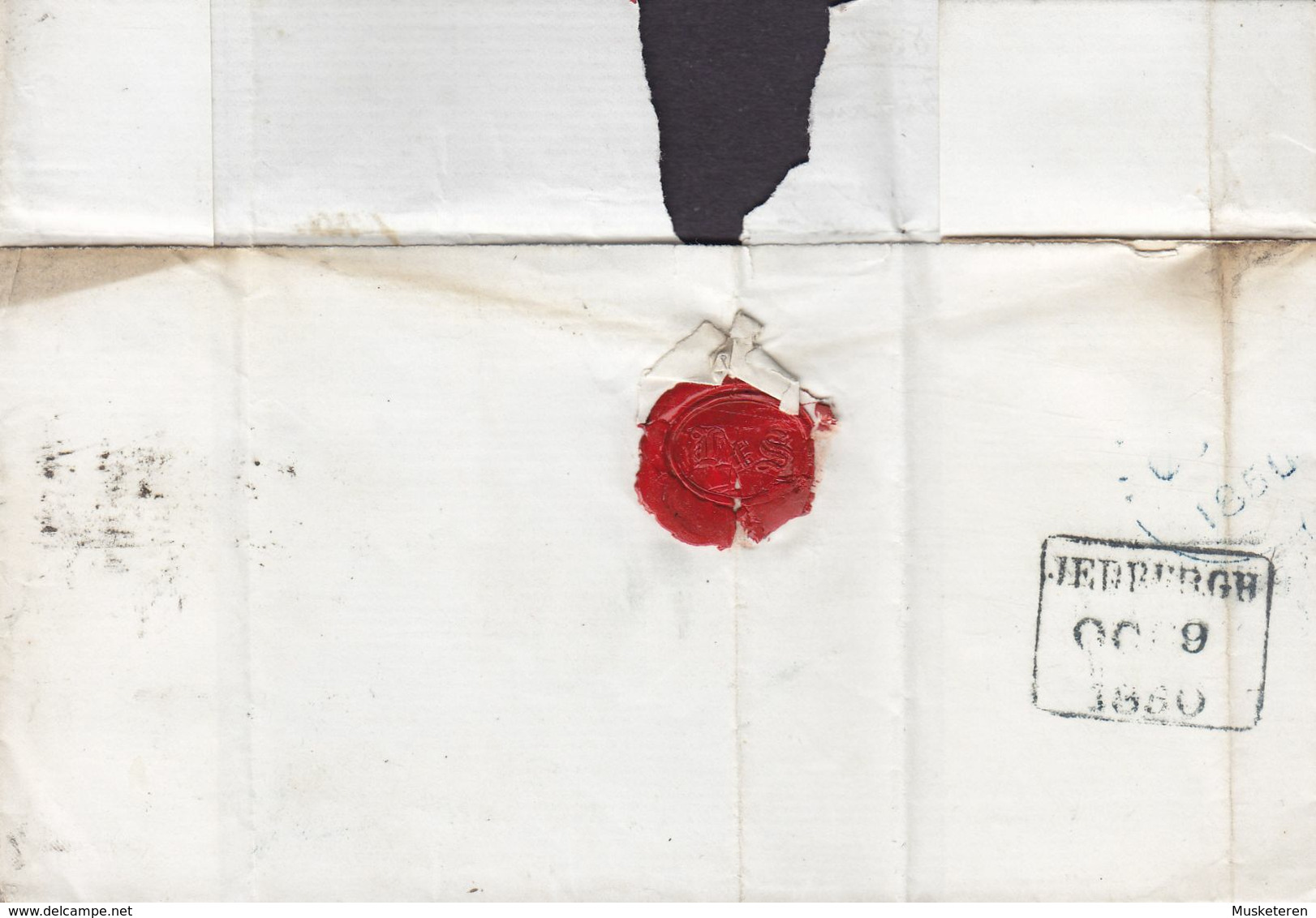 Great Britain 1850 JEDBURGH Berwickshire Scotland Cancel No. 18? Cover 2x 1 Penny Red Victoria (Imperf.) (Mi. 3) NORWICH - Cartas & Documentos