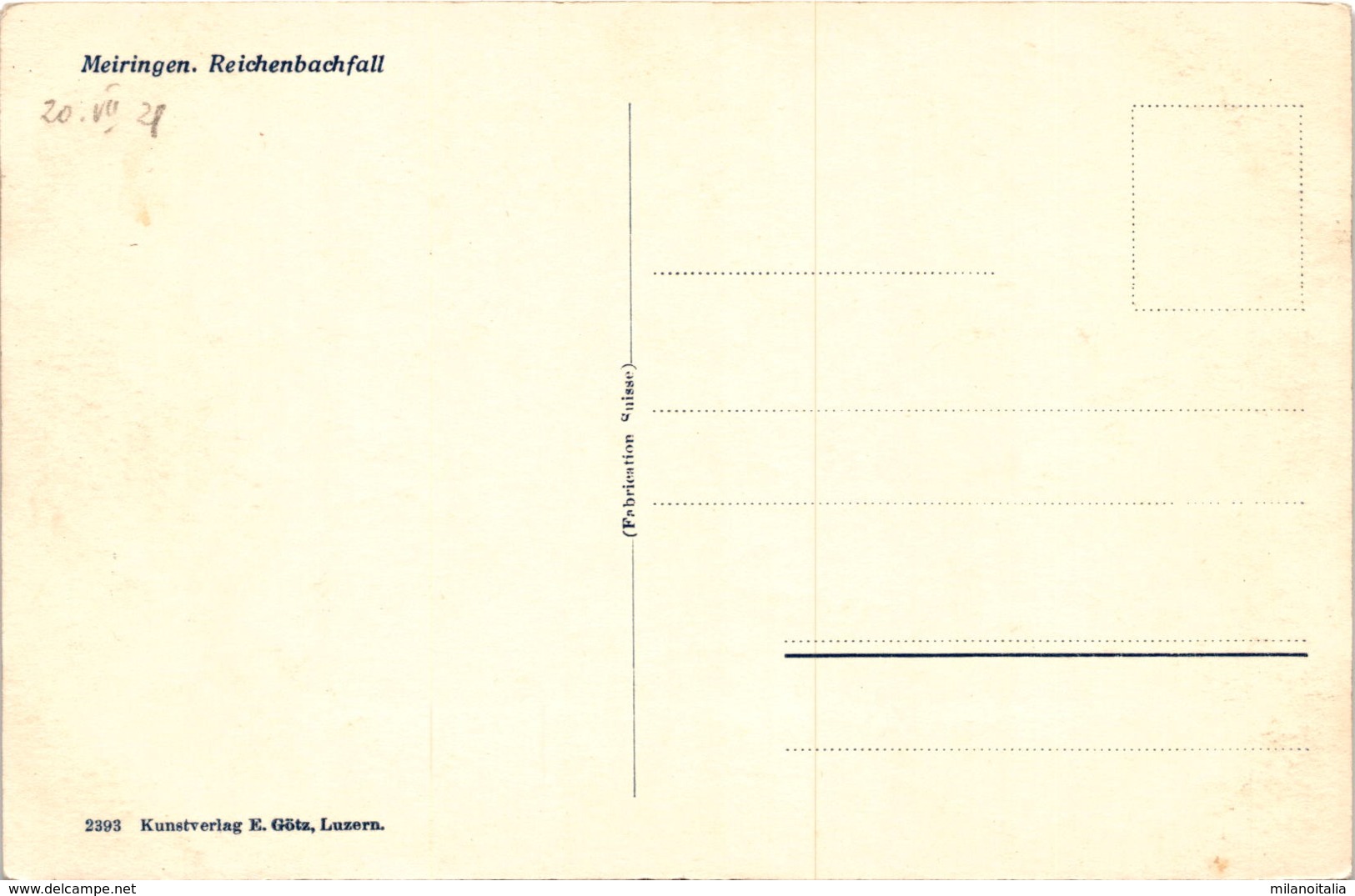 Meiringen - Reichenbachfall (2393) * 20. 7. 1929 - Reichenbach Im Kandertal